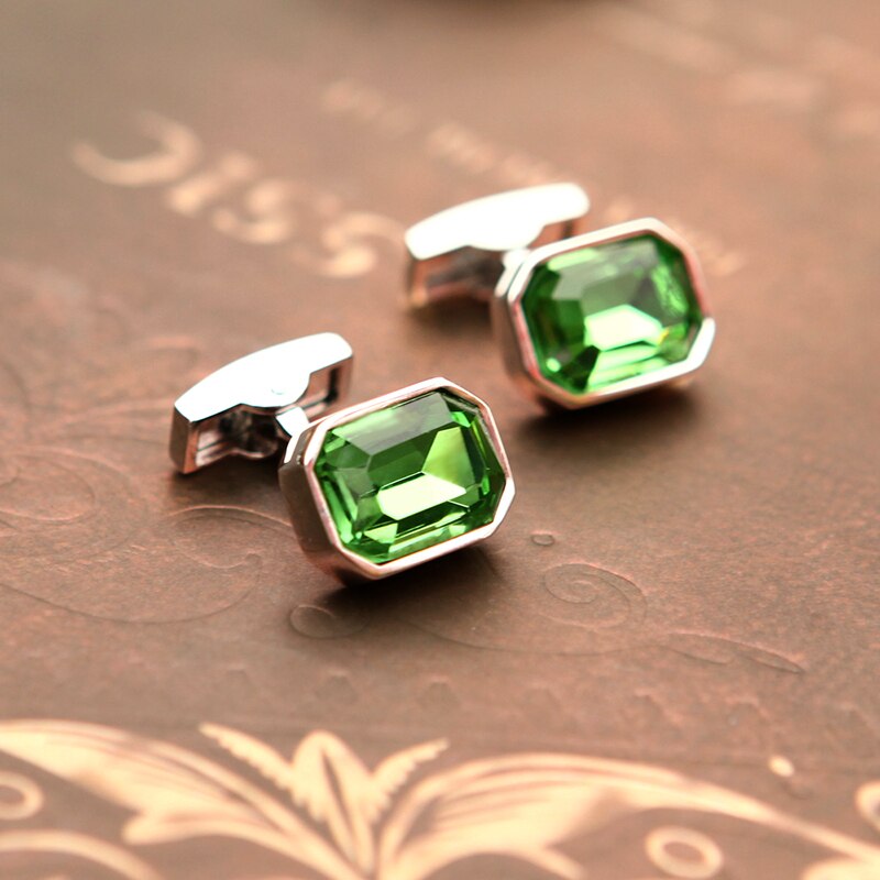 Green Crystal Cufflinks