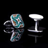 Green Silver cufflinks