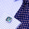 Green Silver cufflinks