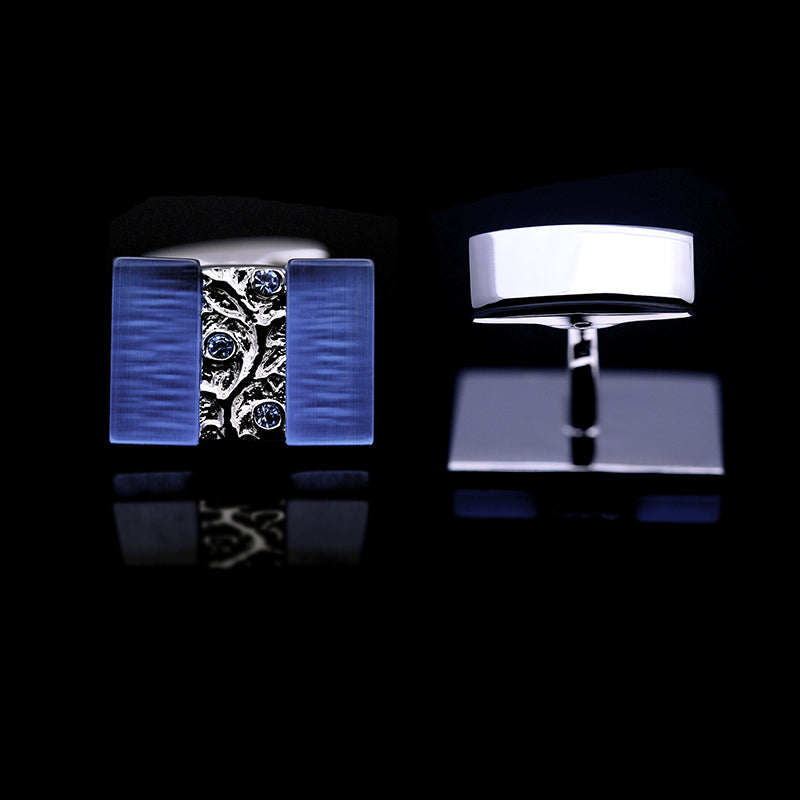 Blue Silver Cufflinks