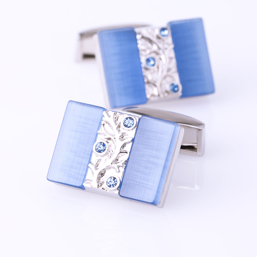 Blue Silver Cufflinks
