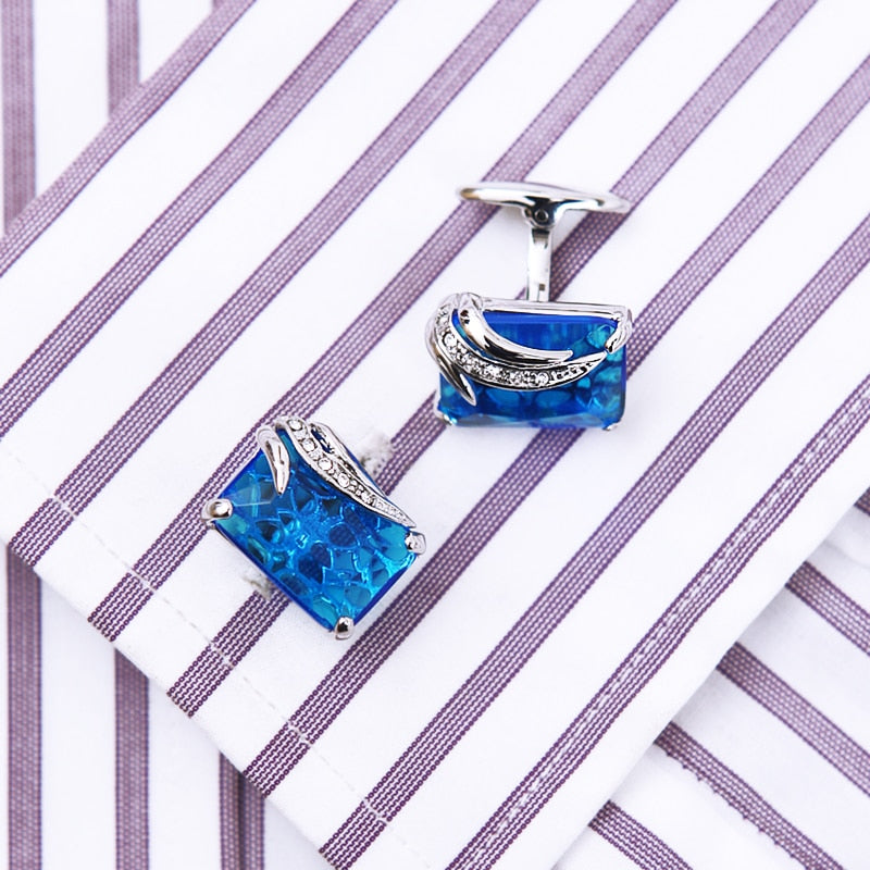 Blue Silver Cufflinks