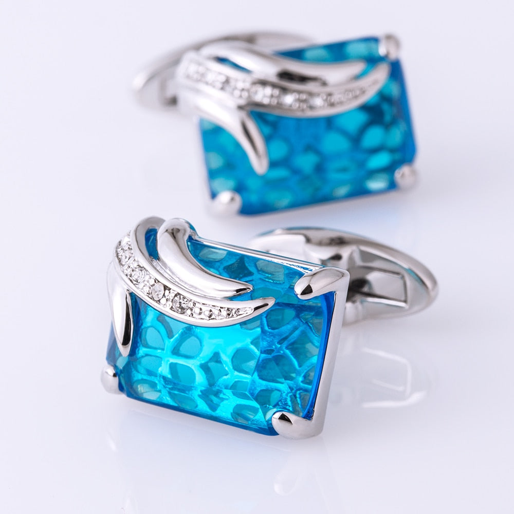 Blue Silver Cufflinks