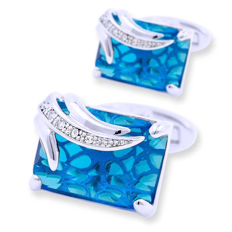 Blue Silver Cufflinks