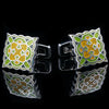 Green and yellow enamel Cufflinks