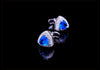 TRIANGLE BLUE CRYSTAL CUFFLINKS