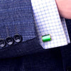 GOLD GREEN CUFFLINKS