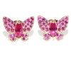 Butterfly Design Marquise Cut Ruby Earrings