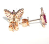 Butterfly Design Marquise Cut Ruby Earrings