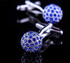 BLUE CRYSTAL BALL CUFFLINKS