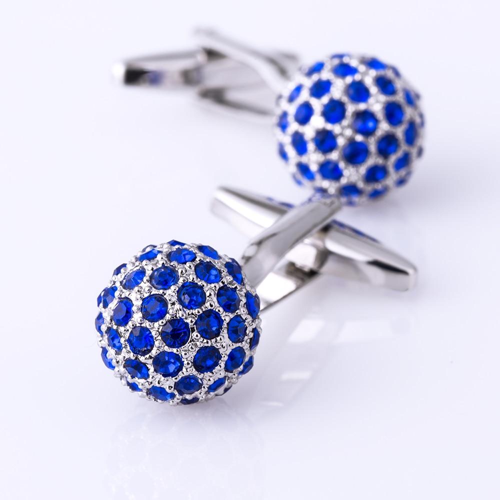 BLUE CRYSTAL BALL CUFFLINKS