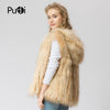 Knitted raccoon fur vest/ jacket