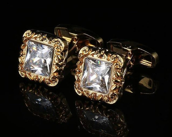 RED CRYSTAL CUFFLINKS