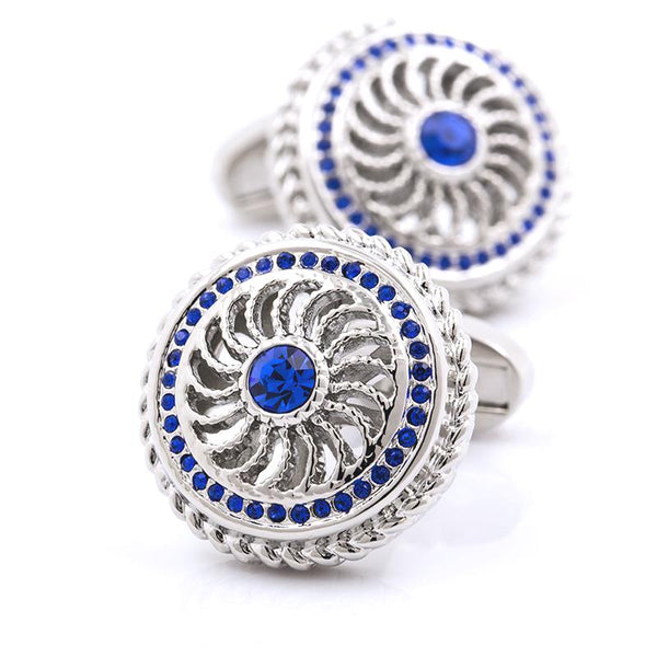 ROUND BUTTON SILVER CUFFLINKS