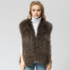 Knitted raccoon fur vest/ jacket