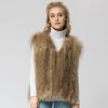 Knitted raccoon fur vest/ jacket