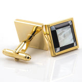 GOLD SQUARE MOTHER PEARL CUFFLINKS