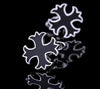SILVER BLACK CROSS CUFFLINKS