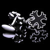 SILVER BLACK CROSS CUFFLINKS
