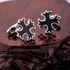 SILVER BLACK CROSS CUFFLINKS