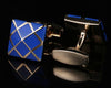 BLUE ENAMEL CUFFLINKS