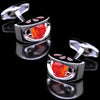 Orange Red silver cufflinks