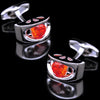 Orange Red silver cufflinks