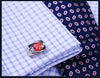 Orange Red silver cufflinks
