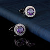 Purple crystal cufflinks