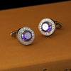 Purple crystal cufflinks