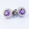 Purple crystal cufflinks