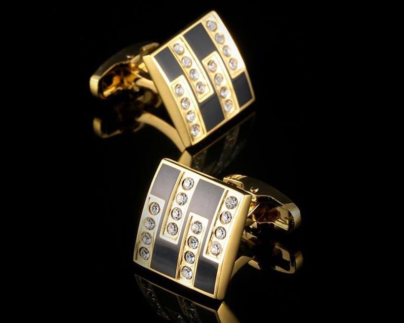 CRYSTAL GOLD CUFFLINKS