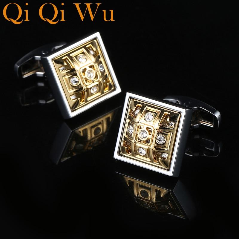 Gold Square silver Cufflinks