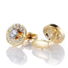 GOLD CRYSTAL CUFFLINKS