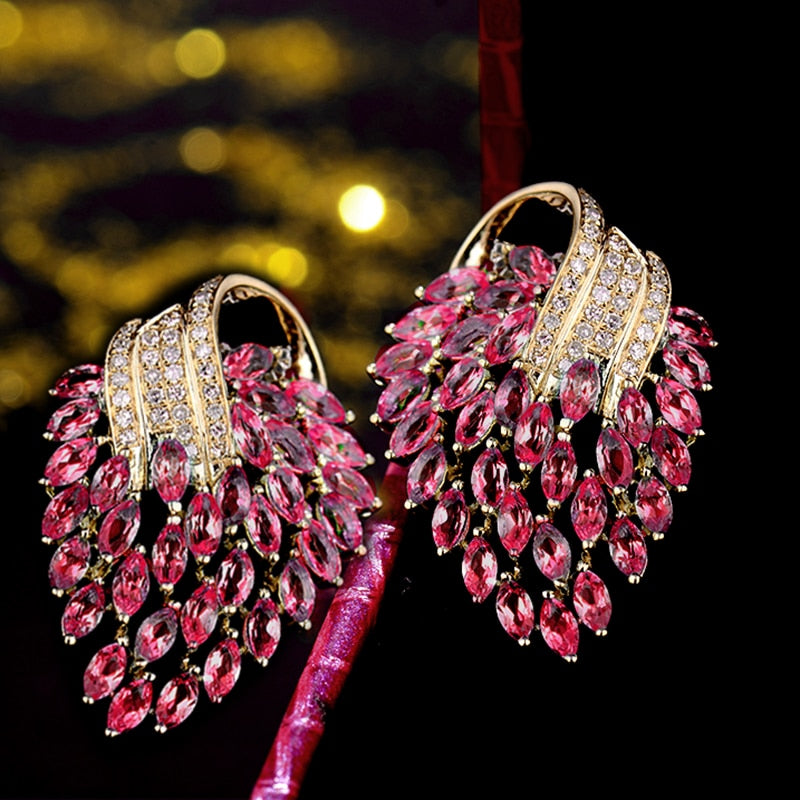 Pink Red Ruby and Diamond Earrings miss cufflinks