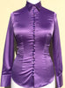 JEWELLERED LILIAC SATIN SHIRT - SINGLE CUFF