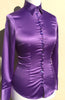 JEWELLERED LILIAC SATIN SHIRT - SINGLE CUFF