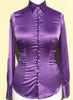 JEWELLERED LILIAC SATIN SHIRT - SINGLE CUFF
