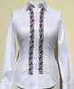 HAND EMBROIDERED WHITE SHIRT - DOUBLE CUFF