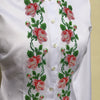 HAND EMBROIDERED WHITE SHIRT WITH BEADS - DOUBLE CUFF