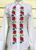 HAND EMBROIDERED WHITE SHIRT WITH BEADS - DOUBLE CUFF