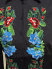 HAND EMBROIDERED BLACK SHIRT WITH BEADS - DOUBLE CUFF