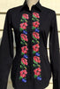 HAND EMBROIDERED BLACK SHIRT WITH BEADS - DOUBLE CUFF