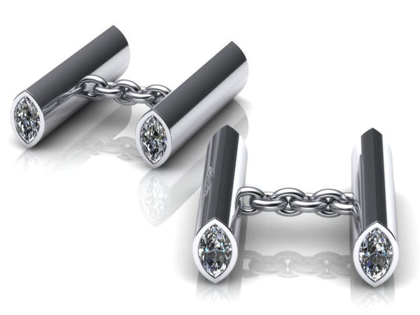 Scrolls Design Diamond Cufflinks
