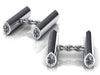Scrolls Design Diamond Cufflinks