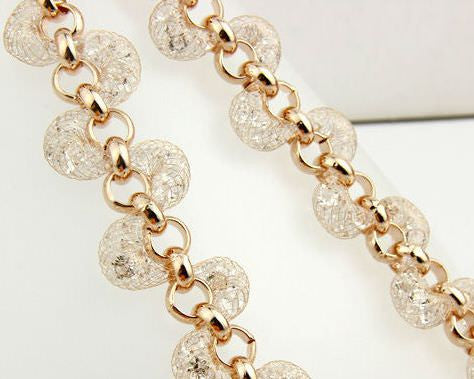 Rose Gold 18k Necklace, Bracelet, earrings set