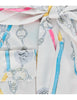 Chain Print Fitted Satin Blouse