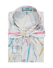 Chain Print Fitted Satin Blouse